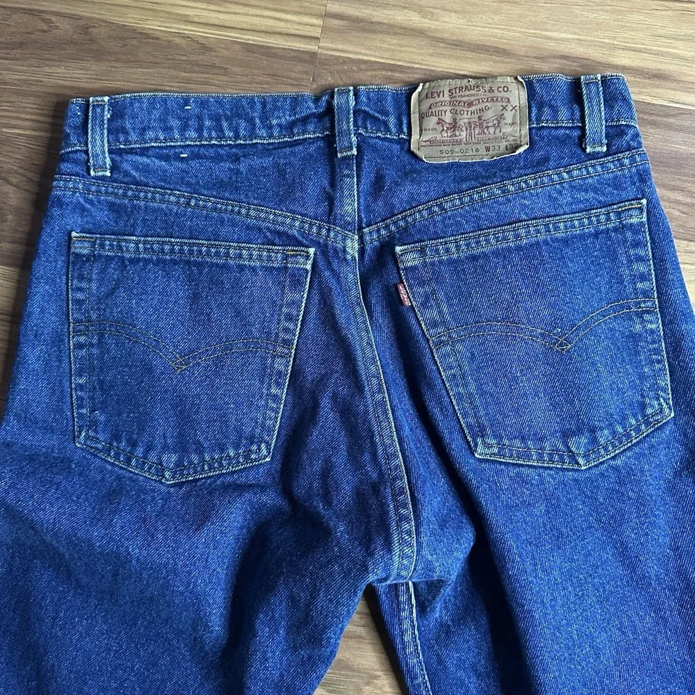 Vintage 80s Levis 505-0216 Straight Leg Jeans 33*x32 Made in USA Blue Denim